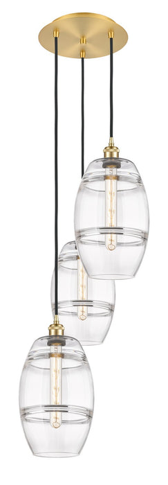 Innovations 113B-3P-SG-G557-8CL Three Light Pendant, Satin Gold