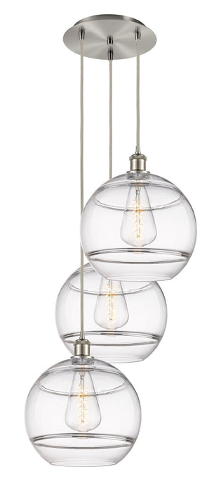 Innovations 113B-3P-SN-G556-12CL Three Light Pendant, Brushed Satin Nickel