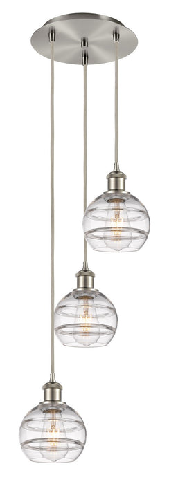 Innovations 113B-3P-SN-G556-6CL Three Light Pendant, Brushed Satin Nickel