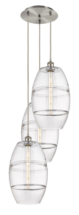 Innovations 113B-3P-SN-G557-10CL Three Light Pendant, Brushed Satin Nickel