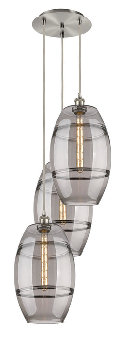 Innovations 113B-3P-SN-G557-10SM Three Light Pendant, Brushed Satin Nickel