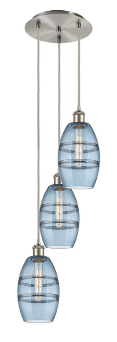 Innovations 113B-3P-SN-G557-6BL Three Light Pendant, Brushed Satin Nickel