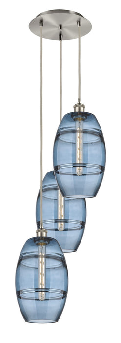Innovations 113B-3P-SN-G557-8BL Three Light Pendant, Brushed Satin Nickel