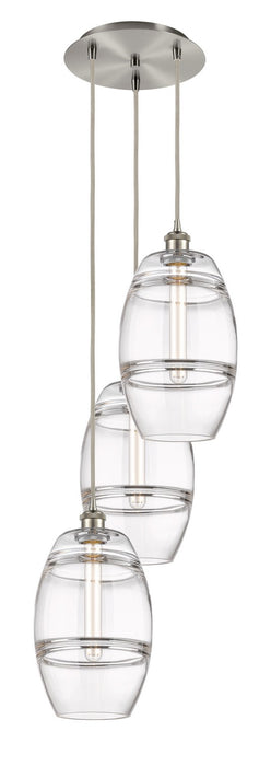 Innovations 113B-3P-SN-G557-8CL Three Light Pendant, Brushed Satin Nickel