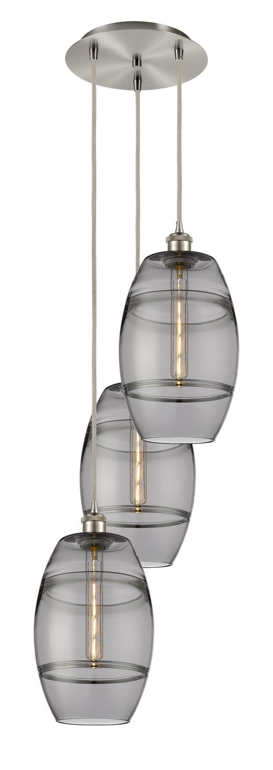 Innovations 113B-3P-SN-G557-8SM Three Light Pendant, Brushed Satin Nickel