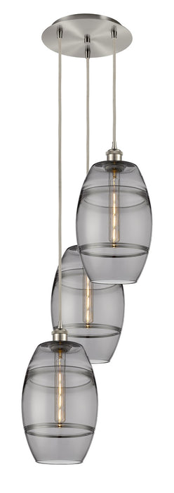 Innovations 113B-3P-SN-G557-8SM Three Light Pendant, Brushed Satin Nickel