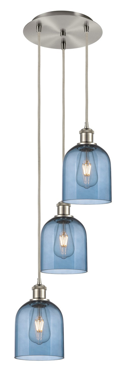 Innovations 113B-3P-SN-G558-6BL Three Light Pendant, Brushed Satin Nickel