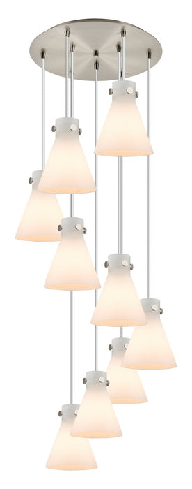Innovations 119-410-1PS-SN-G411-8WH Three Light Pendant, Brushed Satin Nickel