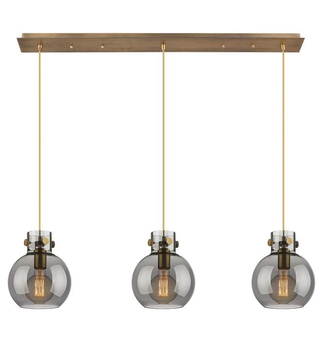 Innovations 123-410-1PS-BB-G410-8SM Nine Light Linear Pendant, Brushed Brass
