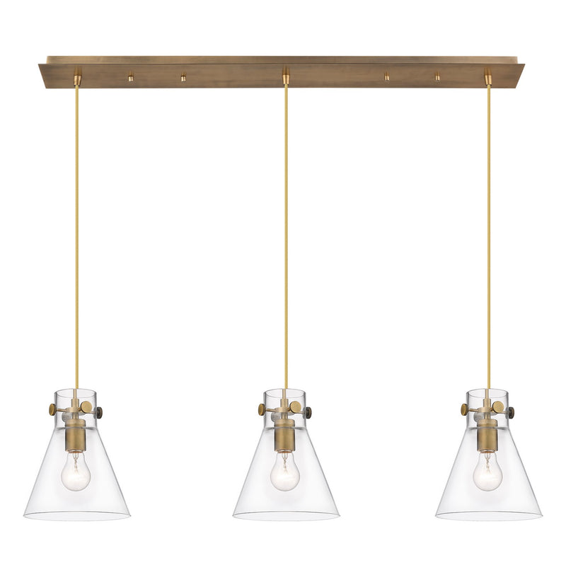 Innovations 123-410-1PS-BB-G411-8CL Five Light Linear Pendant, Brushed Brass