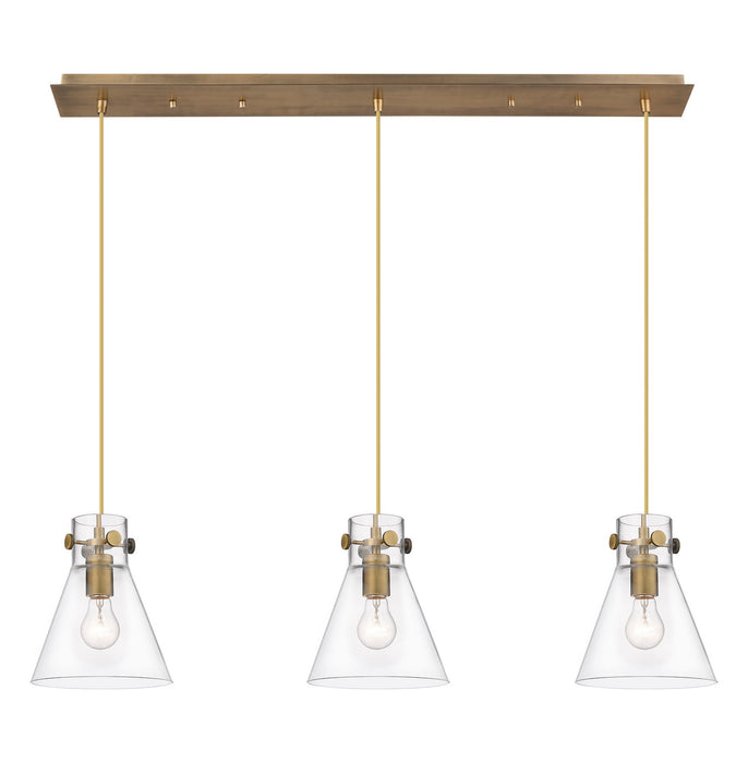 Innovations 123-410-1PS-BB-G411-8CL Five Light Linear Pendant, Brushed Brass