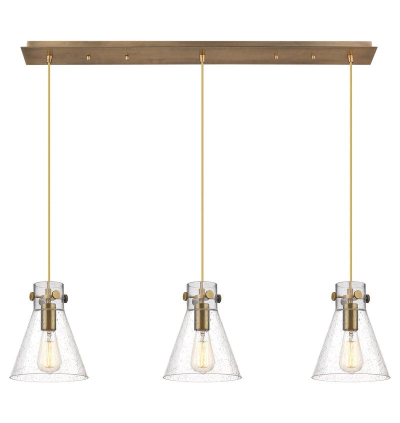 Innovations 123-410-1PS-BB-G411-8SDY Eight Light Linear Pendant, Brushed Brass