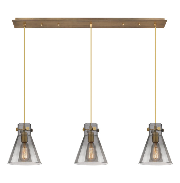 Innovations 123-410-1PS-BB-G411-8SM Two Light Linear Pendant, Brushed Brass