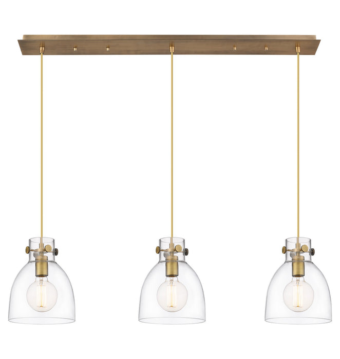 Innovations 123-410-1PS-BB-G412-8CL Eight Light Linear Pendant, Brushed Brass