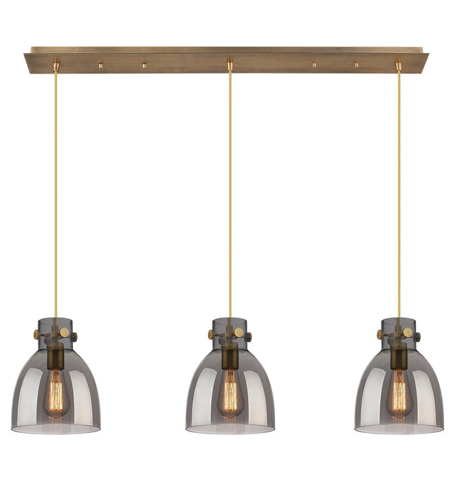 Innovations 123-410-1PS-BB-G412-8SM Four Light Linear Pendant, Brushed Brass