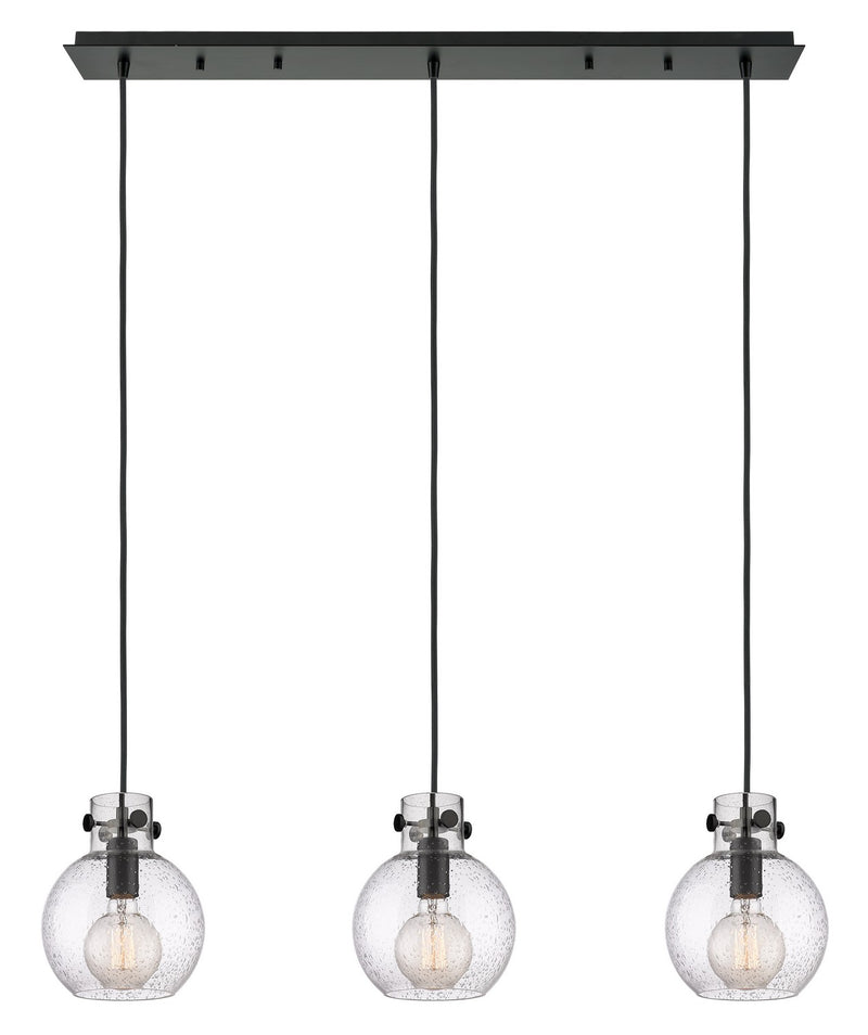 Innovations 123-410-1PS-BK-G410-8SDY Three Light Linear Pendant, Matte Black