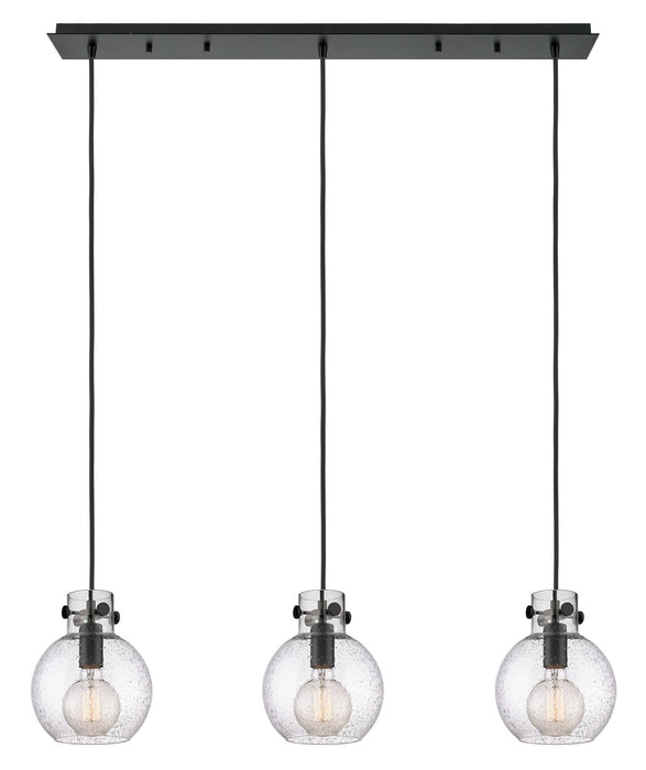 Innovations 123-410-1PS-BK-G410-8SDY Three Light Linear Pendant, Matte Black