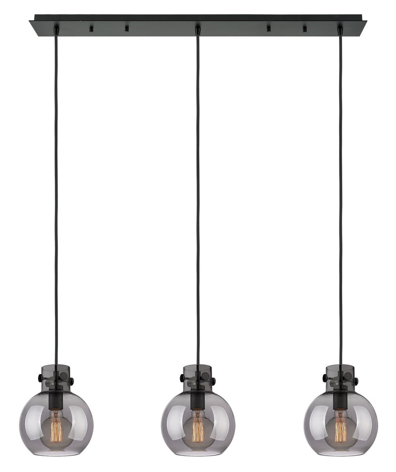 Innovations 123-410-1PS-BK-G410-8SM Six Light Linear Pendant, Matte Black