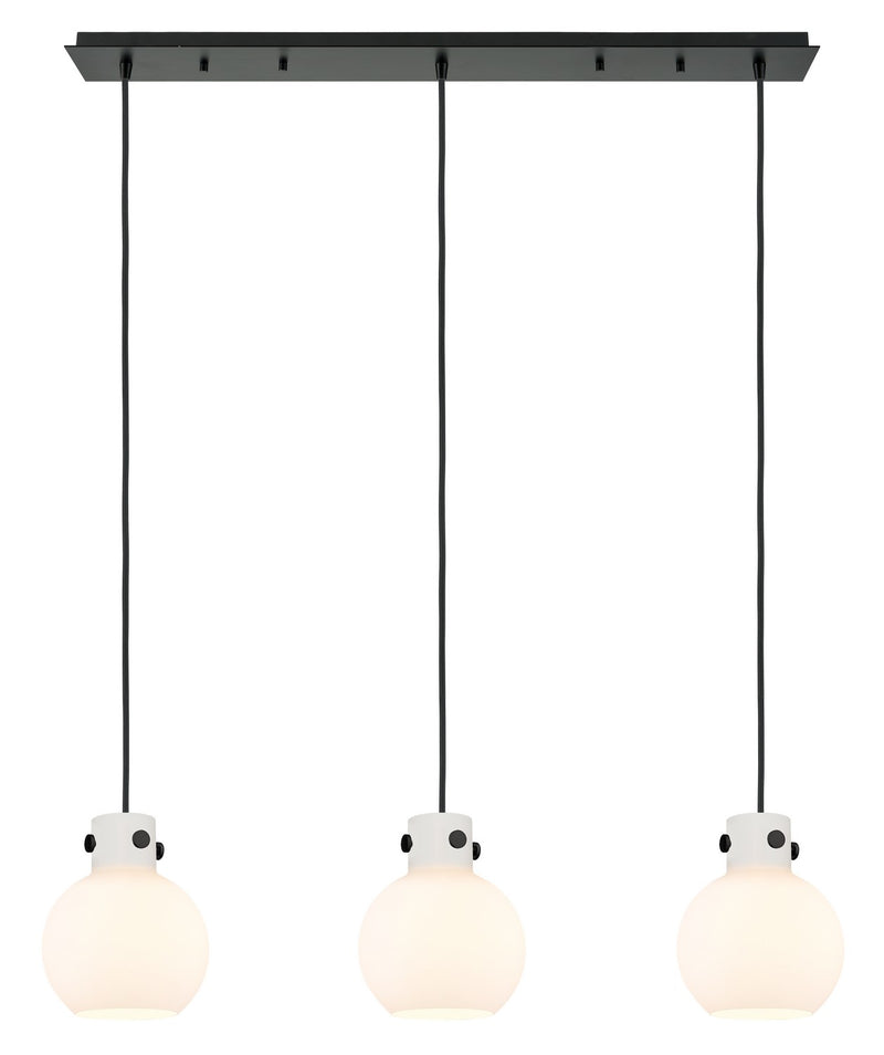 Innovations 123-410-1PS-BK-G410-8WH Nine Light Linear Pendant, Matte Black