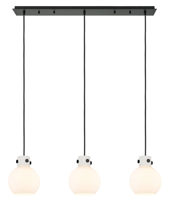 Innovations 123-410-1PS-BK-G410-8WH Nine Light Linear Pendant, Matte Black