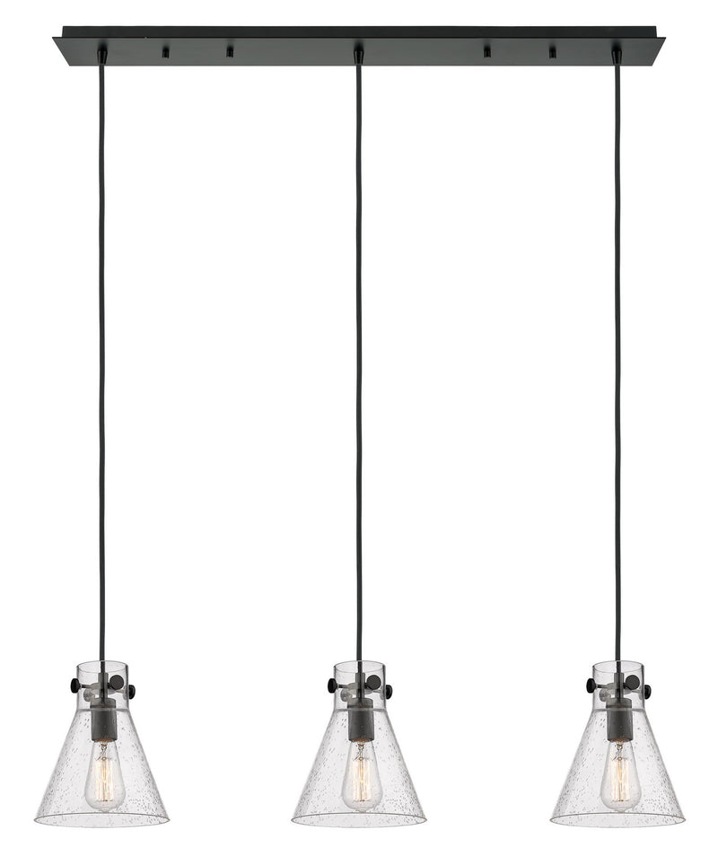 Innovations 123-410-1PS-BK-G411-8SDY Six Light Linear Pendant, Matte Black