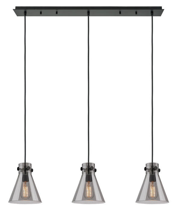 Innovations 123-410-1PS-BK-G411-8SM Nine Light Linear Pendant, Matte Black