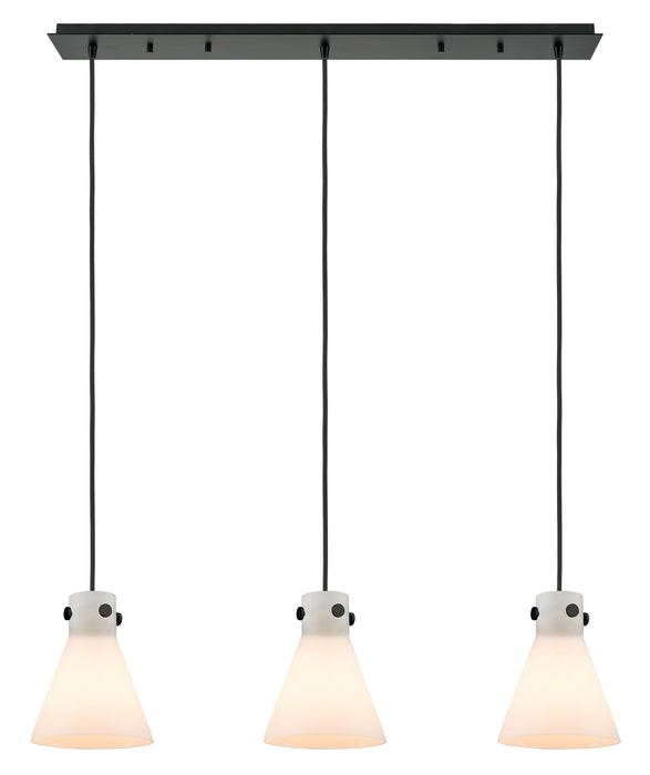 Innovations 123-410-1PS-BK-G411-8WH Two Light Linear Pendant, Matte Black