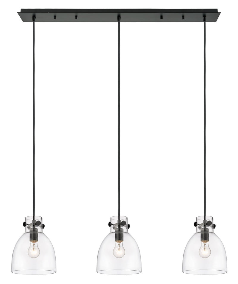 Innovations 123-410-1PS-BK-G412-8CL Five Light Linear Pendant, Matte Black