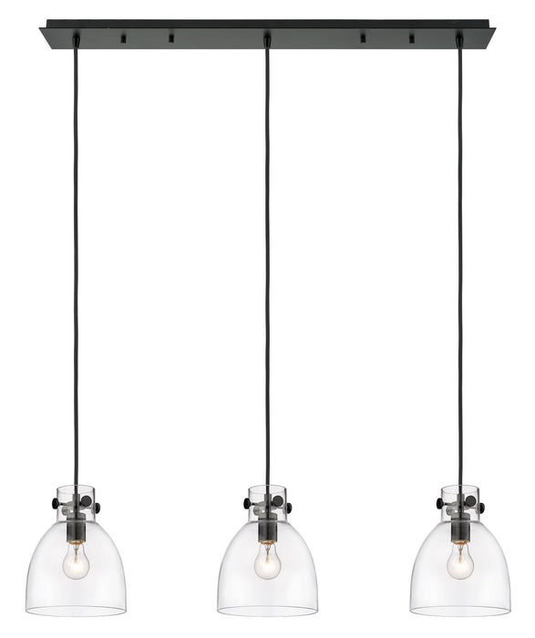 Innovations 123-410-1PS-BK-G412-8CL Five Light Linear Pendant, Matte Black