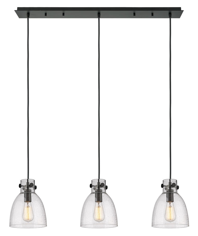 Innovations 123-410-1PS-BK-G412-8SDY Eight Light Linear Pendant, Matte Black