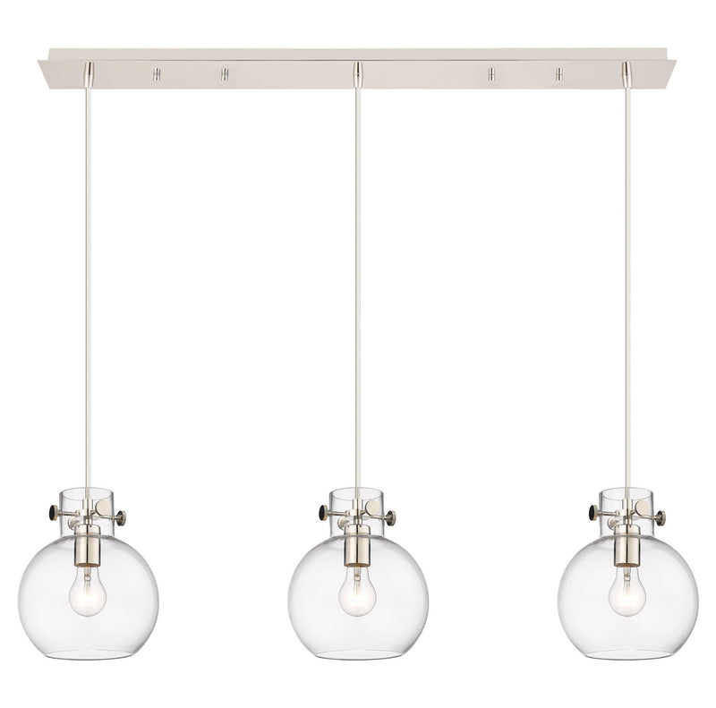 Innovations 123-410-1PS-PN-G410-8CL Seven Light Linear Pendant, Polished Nickel
