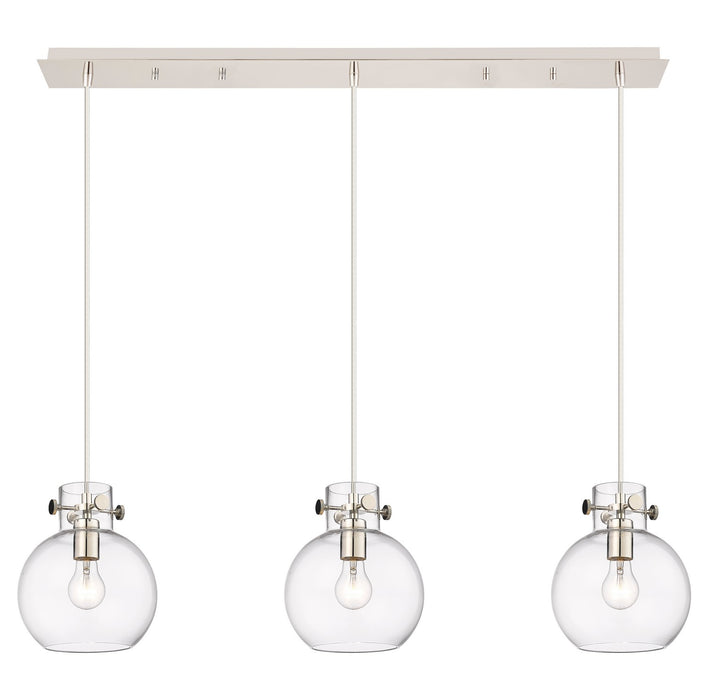 Innovations 123-410-1PS-PN-G410-8CL Seven Light Linear Pendant, Polished Nickel