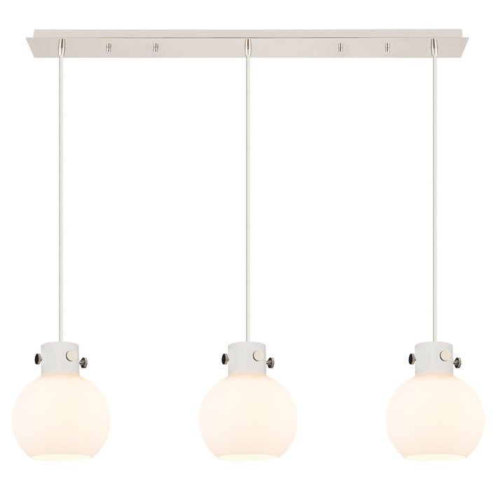 Innovations 123-410-1PS-PN-G410-8WH Seven Light Linear Pendant, Polished Nickel