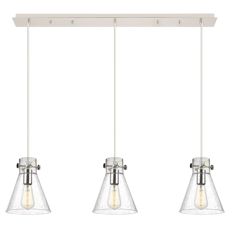 Innovations 123-410-1PS-PN-G411-8SDY Three Light Linear Pendant, Polished Nickel