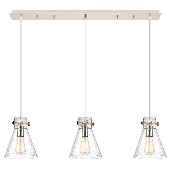 Innovations 123-410-1PS-PN-G411-8SDY Three Light Linear Pendant, Polished Nickel