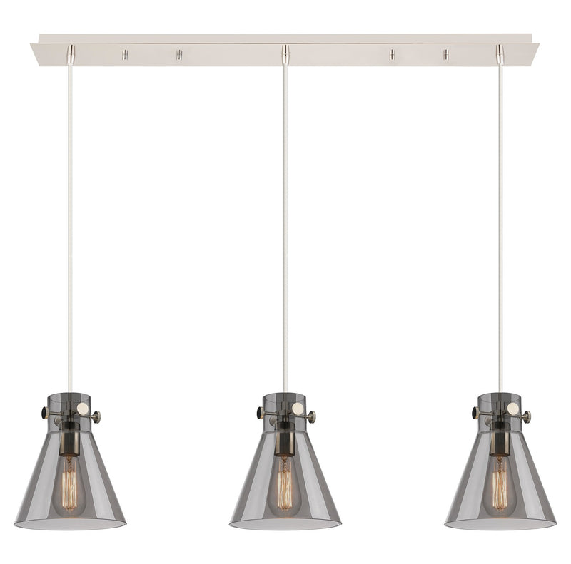 Innovations 123-410-1PS-PN-G411-8SM Six Light Linear Pendant, Polished Nickel