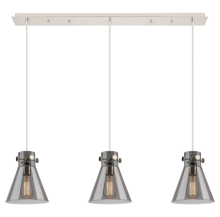 Innovations 123-410-1PS-PN-G411-8SM Six Light Linear Pendant, Polished Nickel