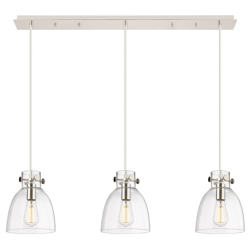Innovations 123-410-1PS-PN-G412-8CL Two Light Linear Pendant, Polished Nickel