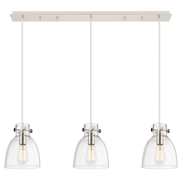 Innovations 123-410-1PS-PN-G412-8CL Two Light Linear Pendant, Polished Nickel