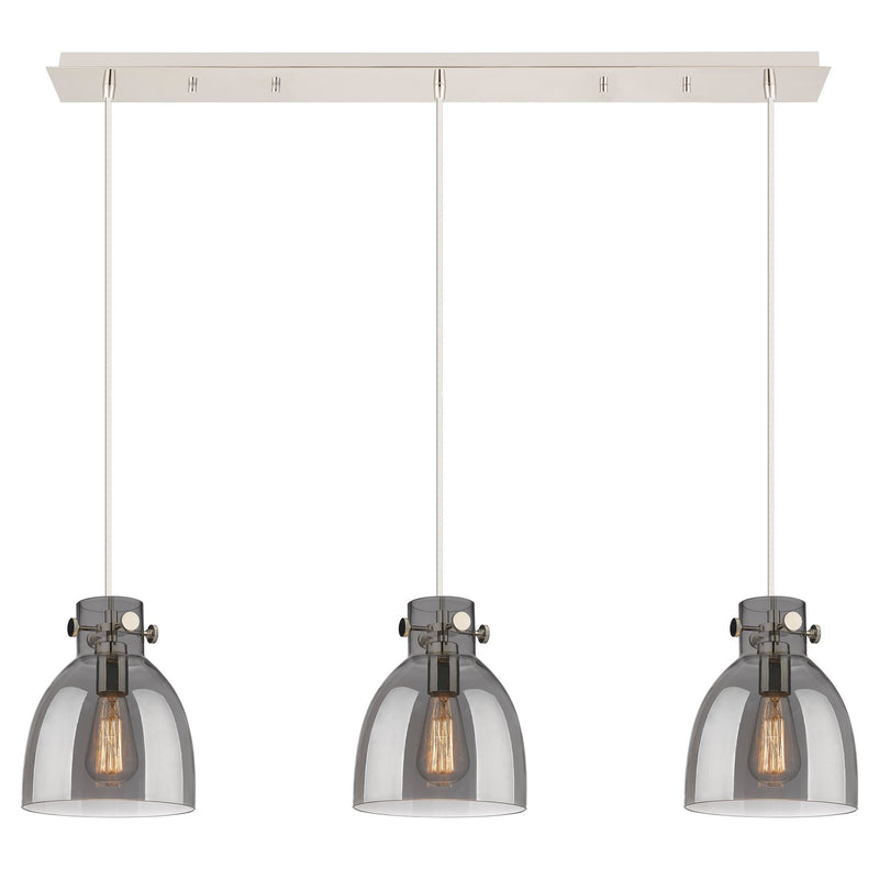 Innovations 123-410-1PS-PN-G412-8SM Eight Light Linear Pendant, Polished Nickel