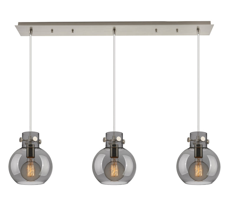 Innovations 123-410-1PS-SN-G410-8SM Four Light Linear Pendant, Brushed Satin Nickel