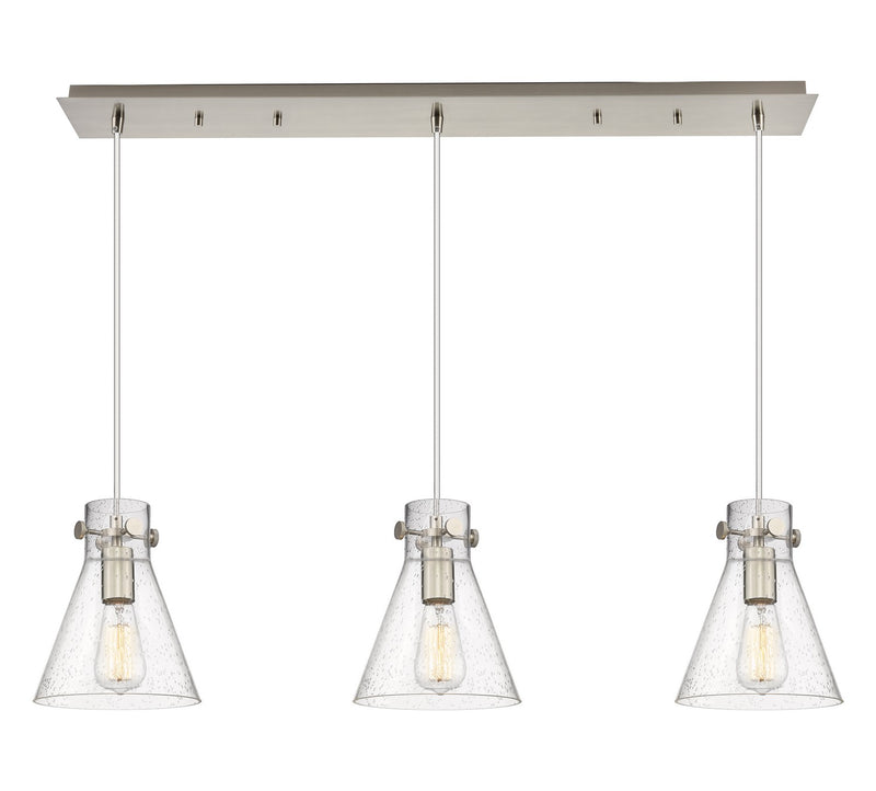 Innovations 123-410-1PS-SN-G411-8SDY Three Light Linear Pendant, Brushed Satin Nickel