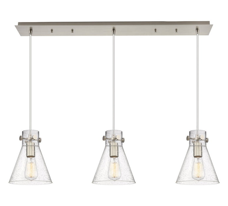 Innovations 123-410-1PS-SN-G411-8SDY Three Light Linear Pendant, Brushed Satin Nickel