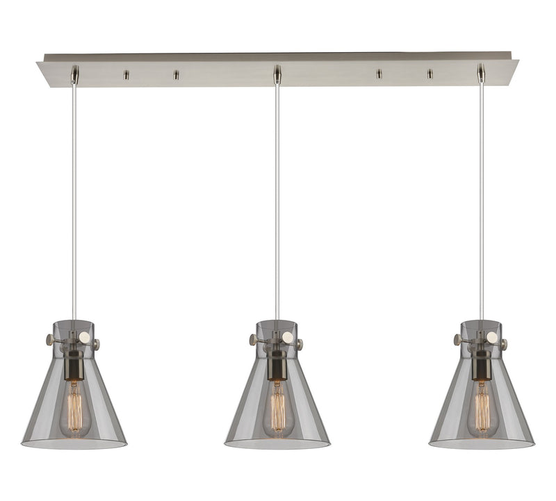 Innovations 123-410-1PS-SN-G411-8SM Six Light Linear Pendant, Brushed Satin Nickel