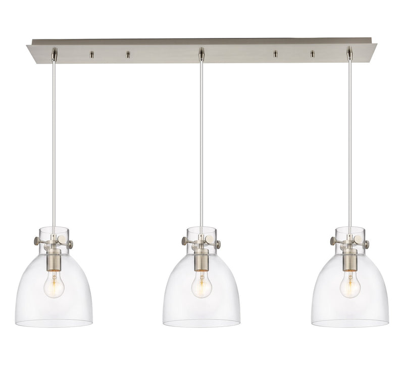 Innovations 123-410-1PS-SN-G412-8CL Two Light Linear Pendant, Brushed Satin Nickel