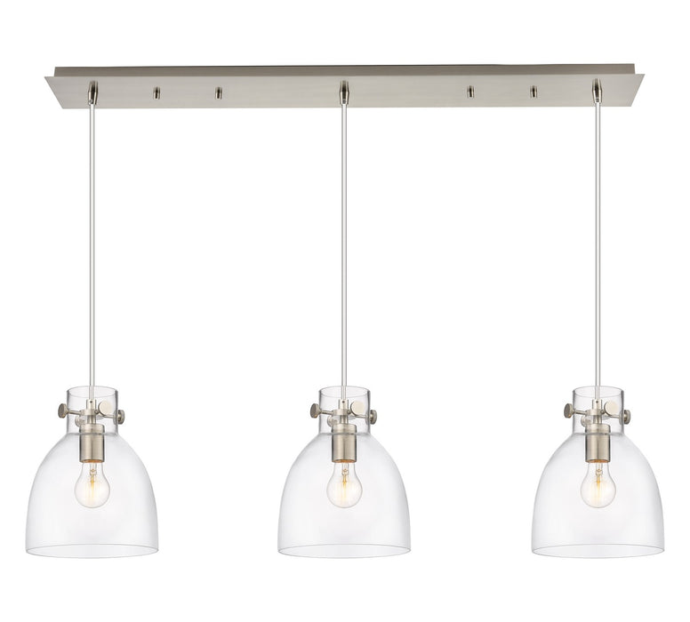 Innovations 123-410-1PS-SN-G412-8CL Two Light Linear Pendant, Brushed Satin Nickel