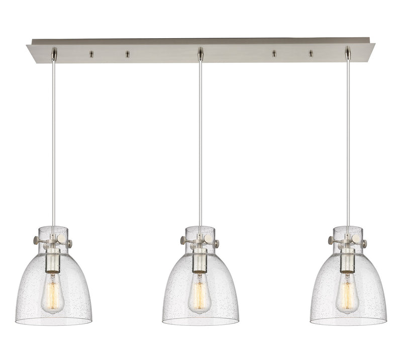 Innovations 123-410-1PS-SN-G412-8SDY Five Light Linear Pendant, Brushed Satin Nickel