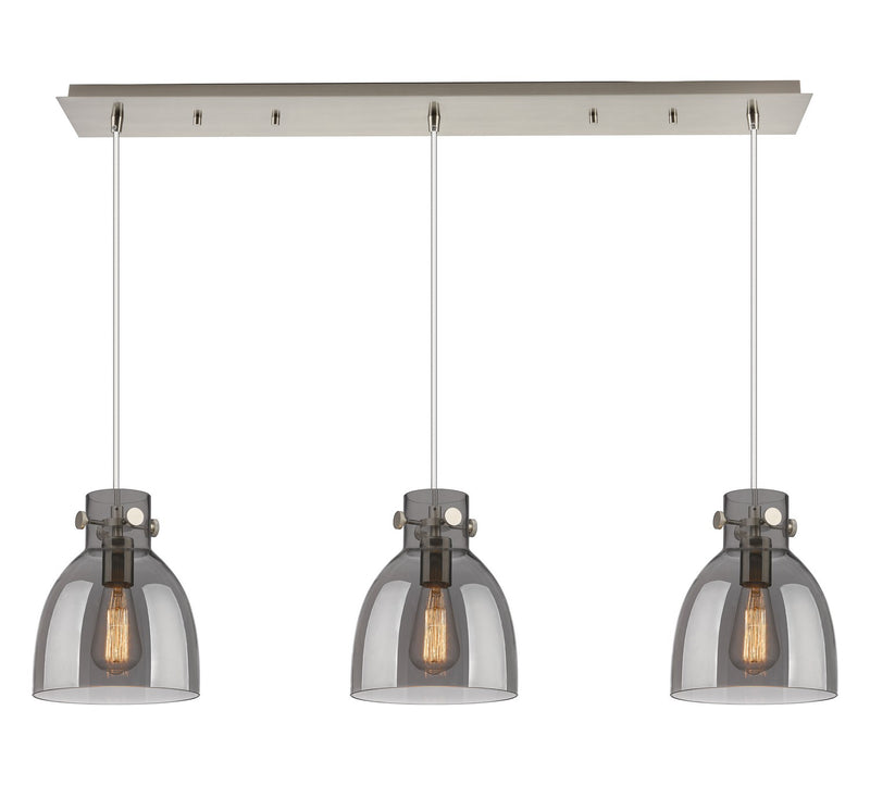Innovations 123-410-1PS-SN-G412-8SM Nine Light Linear Pendant, Brushed Satin Nickel
