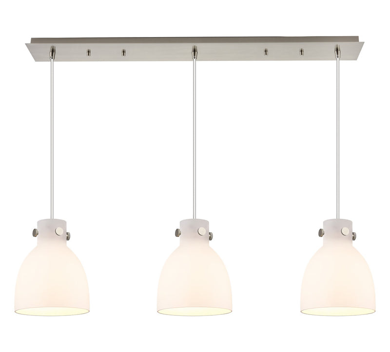 Innovations 123-410-1PS-SN-G412-8WH Two Light Linear Pendant, Brushed Satin Nickel