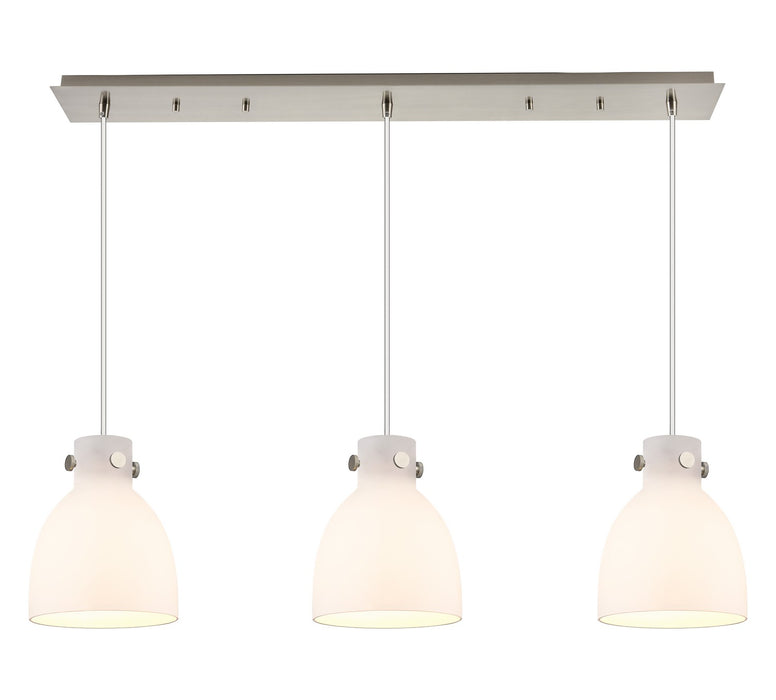 Innovations 123-410-1PS-SN-G412-8WH Two Light Linear Pendant, Brushed Satin Nickel